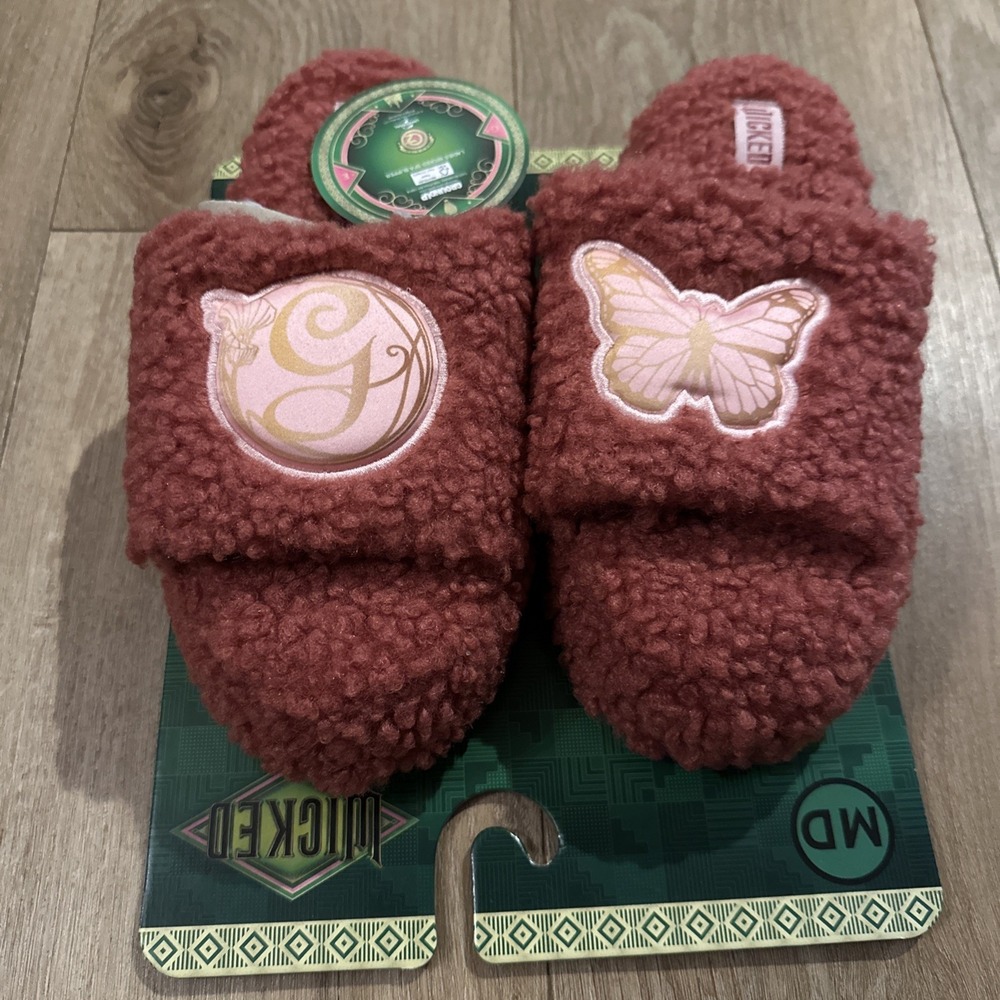 Wicked‎ Movie Glinda/Galinda The Good Pink Princess Sherpa Slippers Med 7/8 NEW